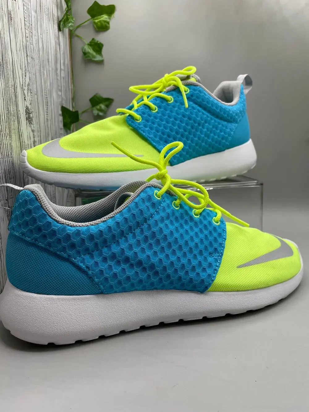 Nike Men's Roshe Run One FB Current Blue Lime 10